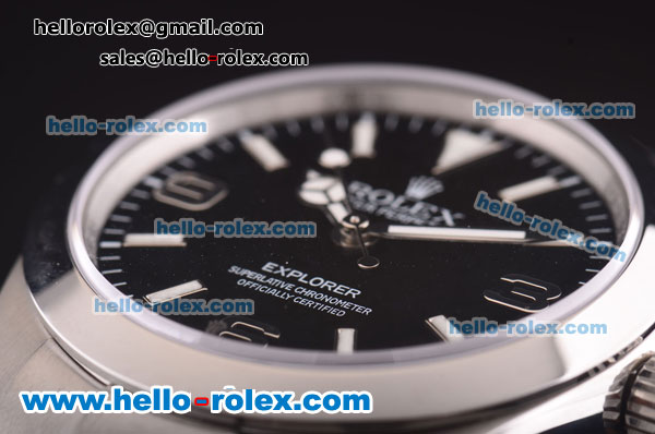 Rolex Explorer Asia 2813 Automatic Movement ETA Coating Steel Case and Strap with Black Dial - Click Image to Close